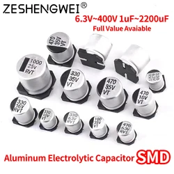 10pcs SMD Aluminum Electrolytic Capacitor 6.3V 10V 16V 25V 35V 50V 63V 1UF 10UF 22UF 33UF 47UF 100UF 330UF 470UF 1000UF Original