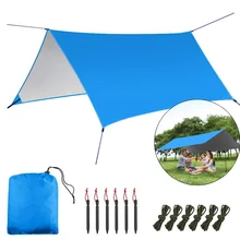 

Camping Rain Cover 3x3m Waterproof Shelter Tarp Hammock Tarp Rain Fly Lightweight Portable Tent for Picnic Outdoor Activities