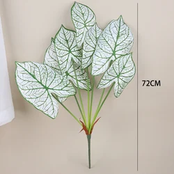 Tropical Artificial Palm Leaves Tree - Home Decor Accessory (7 forked taro leaf)