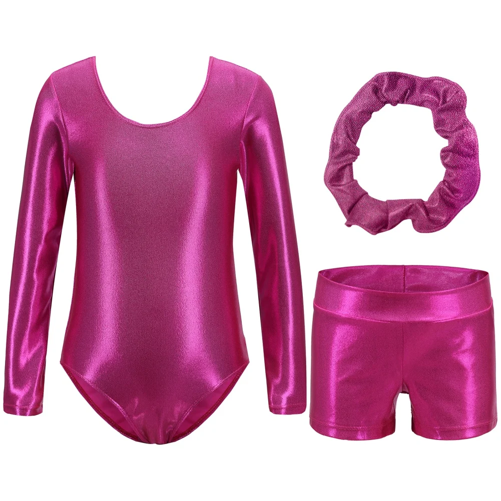 

Girls' Gymnastics Clothing 3-14Y Long sleeved Girls' Skin-tight garment Leotard Sparkly Tumbling Dance Leotards