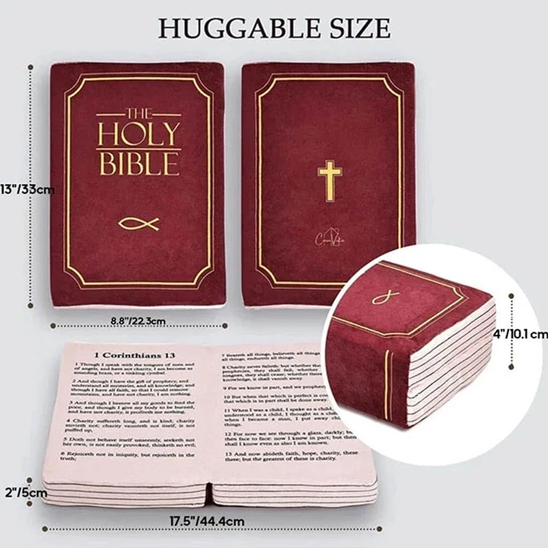 Cute Bible Shape Plush Memory Foam Soft Pillow 33*22cm Home Decoration Birthday Gift 6
