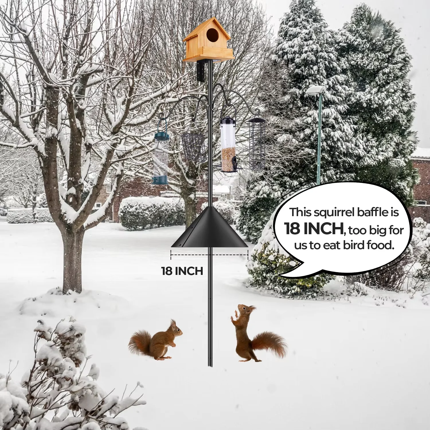 Multifunction Portable Bird Feeder Pole 92 Inch 5-Prong Anchor Feeding Station For Wild Bird Watching Adjustable Poles Universal