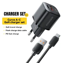 Essager 20W GaN USB-C PD Fast Charger with QC 3.0 for Smartphones and Tablets
