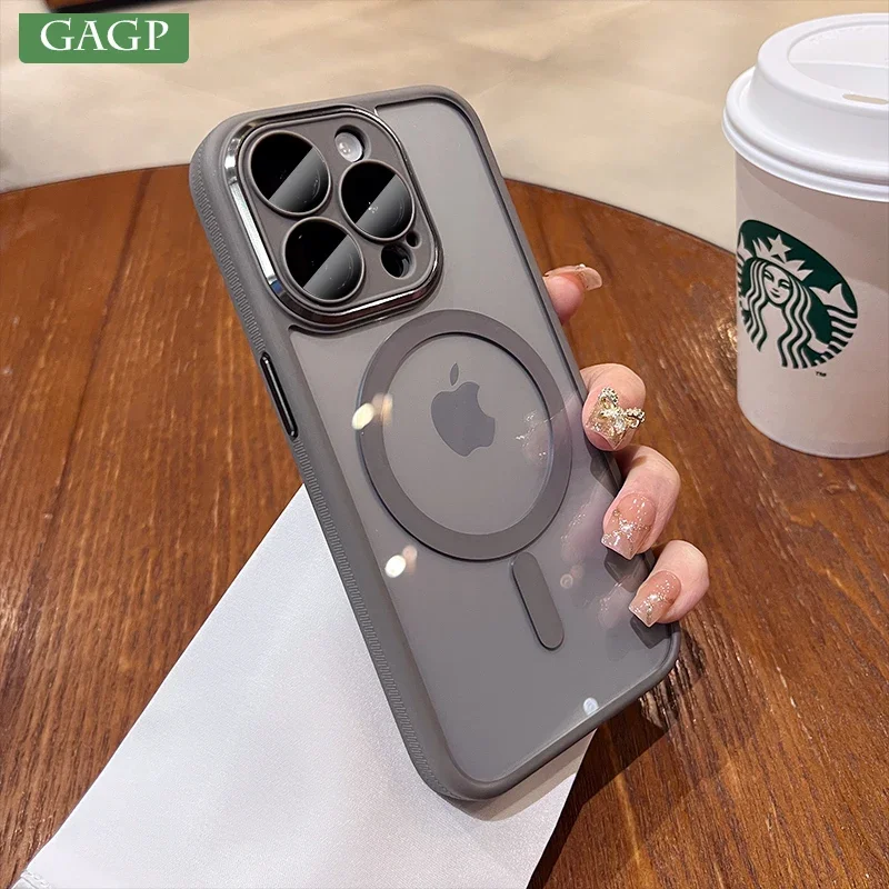 Custodia Originale In Titanio Grigio Per Iphone 15 Pro Max Magsafe Custodie Per Iphone 12 13 14 15 Pro Max 14Pro 15 Plus Protezione Per Fotocamera
