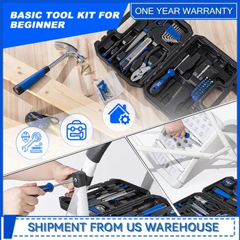 93-Piece Portable Tool Kit Home Repair Tool Set with Toolbox Organizer Small Starter Toolbox Kit for Students By Prostormer 4