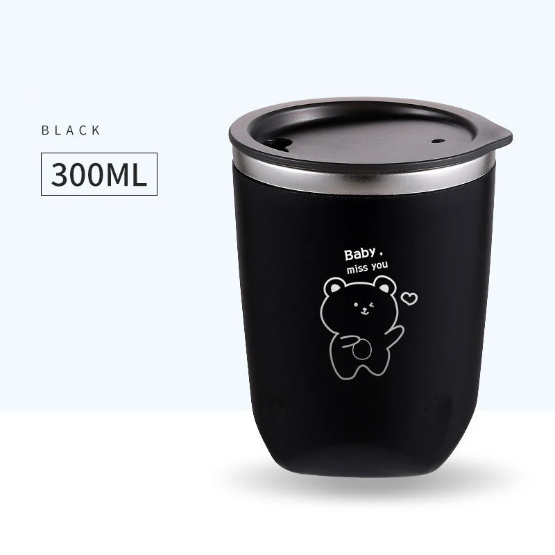 Taza Termo de café portátil con pajita, vaso creativo con capacidad  pequeña, Color exquisito, para coche, 304