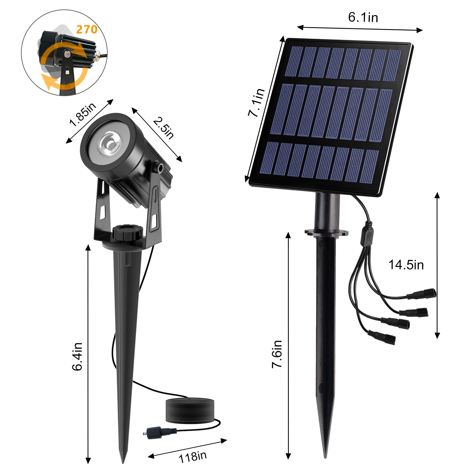 3000K/RGB Solar LED Light Outdoor Solar Spotlight Solar Garden Light Outdoor IP65 impermeabile Solar Power Light Wall Light