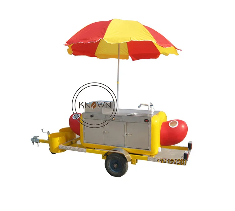 

2023 High quality cheap fast food hot dog cart for sale with sunshade