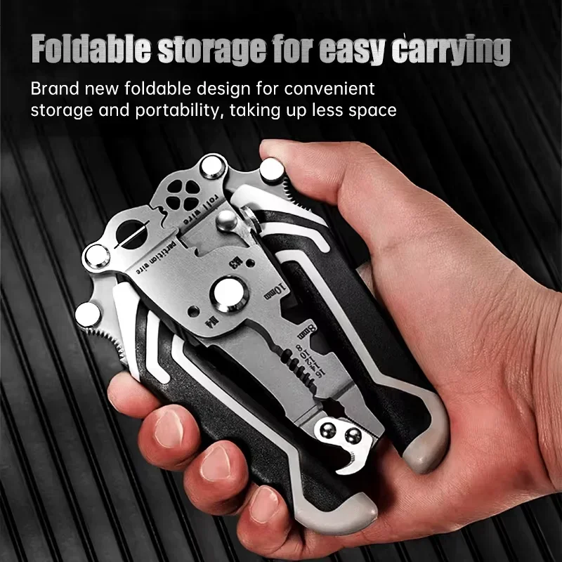 2024 New Upgrade Multifunctional Folding Wire Stripper-Professional Electrician Tool Portable Small All-In-One Pliers 6