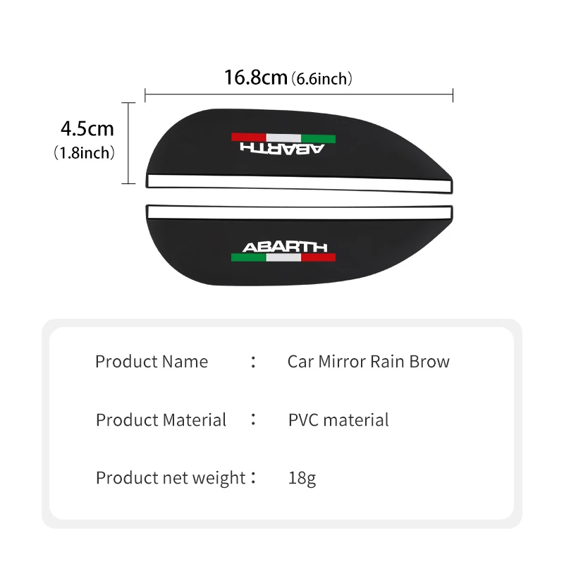 2pcs Carbon Car Rearview Mirror Rain Eyebrow Blocker Sun Visor For Abarth Viaggio Punto 124 125 500 595 695
