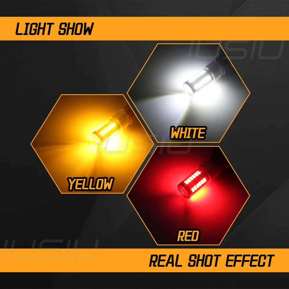 IUSIU LED ���� 33SMD ��ȣ ���� �ڵ��� ����, T20 P21W 1157 1156 7440 7443 BA15S S25 BAY15D R5W WY21W W21W P21/5W W21/5W, 2 ��