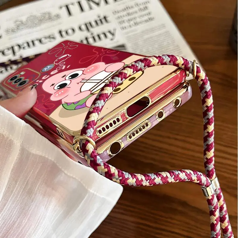 Milk Tea Lanyard Plating Phone Case Cover