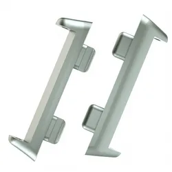 Durable Metal Strap Connector Adapter for Smart Watches - Quick Release, 2-Pack (Silver)