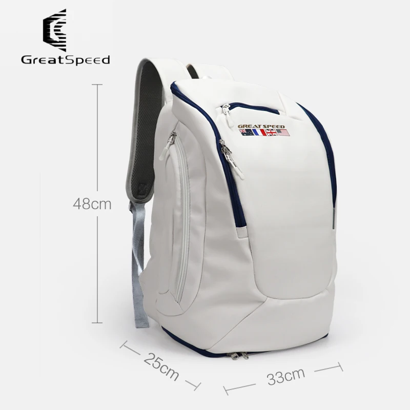 Greatspeed Tennis Backpack Large Capacity Tennis Badminton Racket Bag Travel Business Backpack Beg Fashion with Shoe Compoment