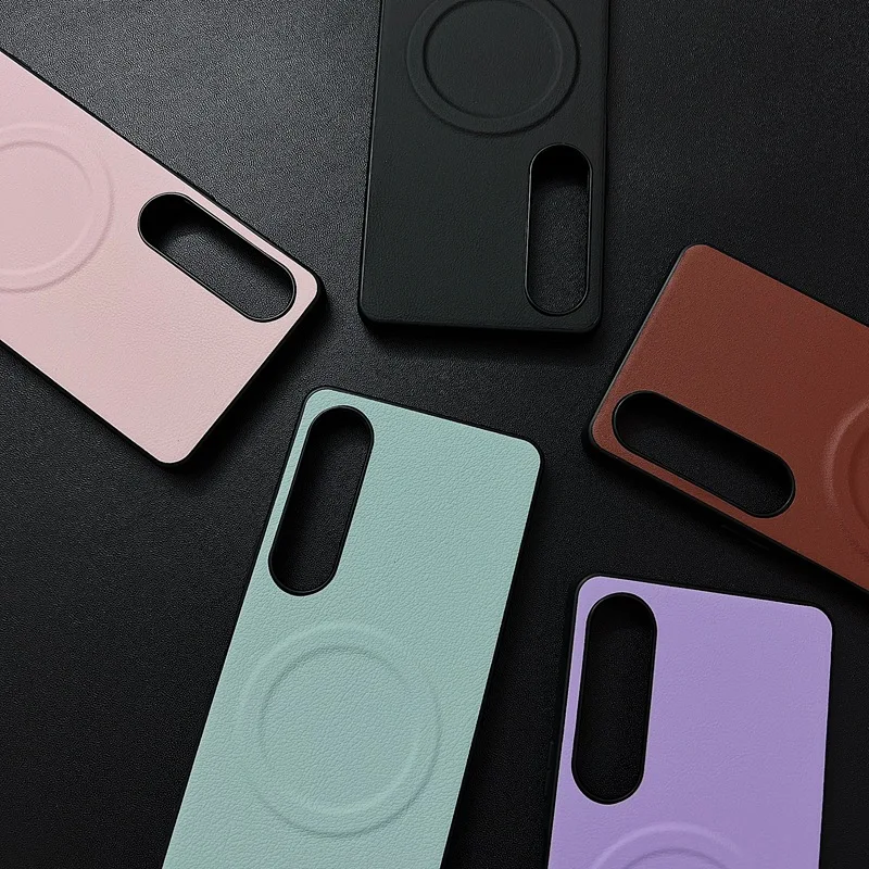 Luxury PU Leather MagSafe Magnetic Phone Case - Wireless Charging Shockproof Cover