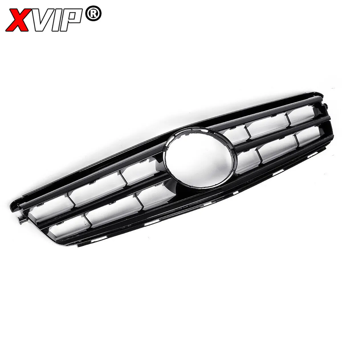 XVIP 프론트 범퍼 그릴 후드 그릴, 메르세데스 벤츠 C W204 2008-2014 C180 C200 C250 C300 AMG GT 다이아몬드 스타일 튜닝 그릴