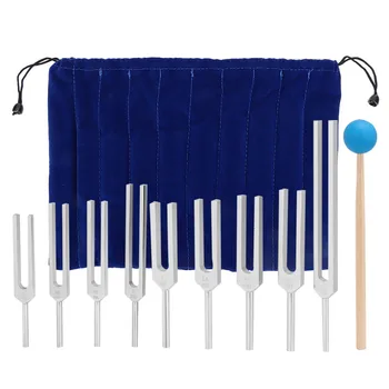 Martello diapason 174/ 285/ 396/ 417/ 528/ 639/ 741/ 852/ 963HZ Diapason Set di strumenti per terapia di guarigione del suono Set di diapason
