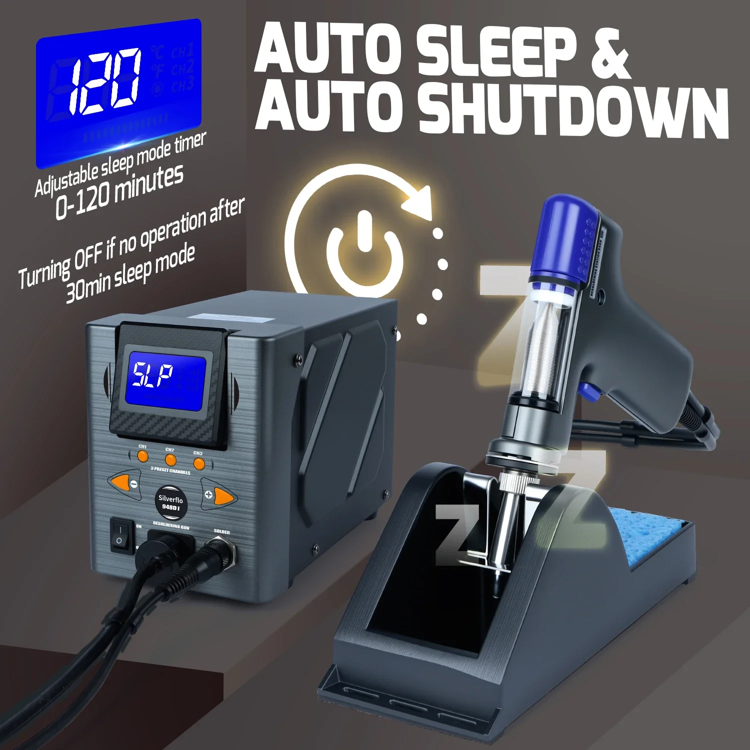 Silverflo 948D-I Desoldering Station 110W Suction Tin Gun Soldering Suction 4