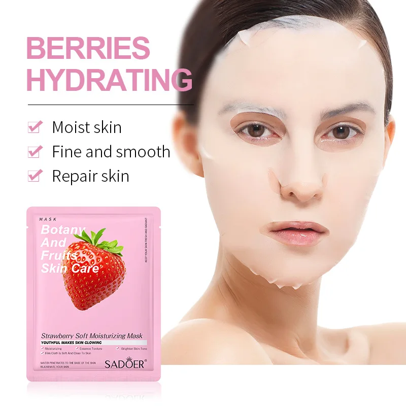8pcs SADOER Fruits Face Mask Beauty Facial skincare Masks Moisturizing Firming Hydrating Facial Mask Face Care Korean Cosmetics