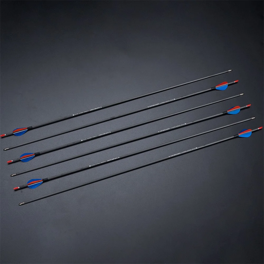 32" Real Feathes Pure Carbon Arrow ID 4.2 Spin500/700/900 Accessories for Outdoor Hunting Sprot with Recurve Bow/compound Bow