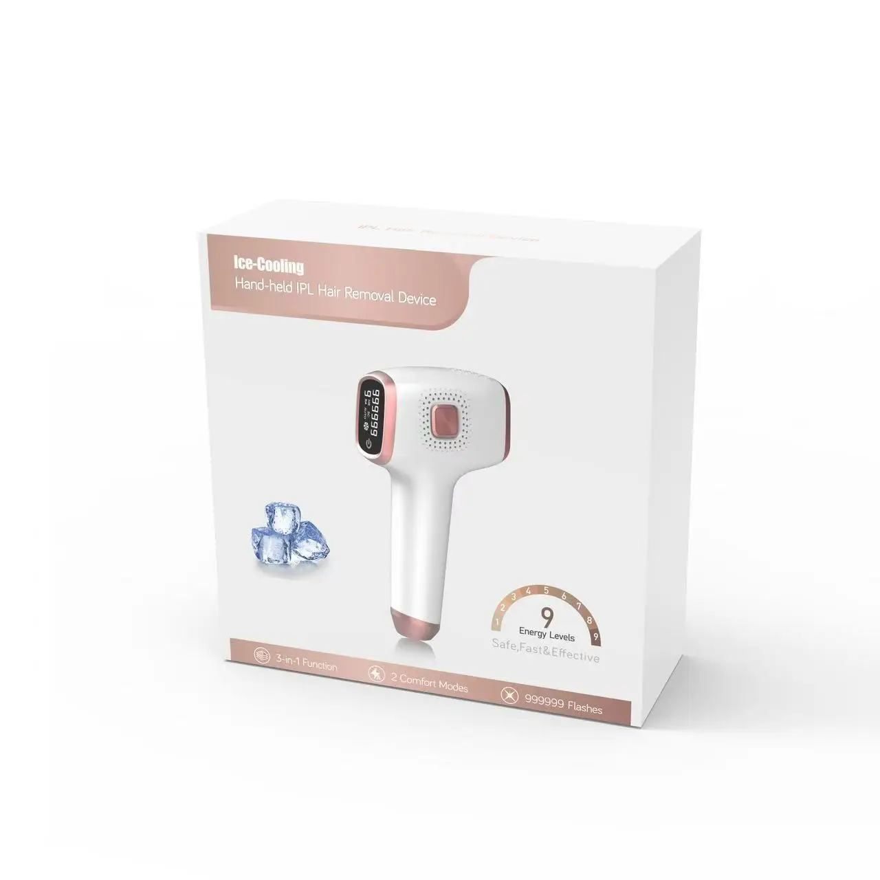 جهاز إزالة الشعر بالليزر IPL مع تبريد الثلج لإزالة...