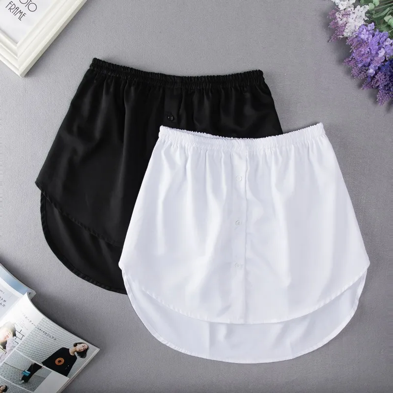 Description Picture 6 of itemS-3XL Women Fake Shirt Hem Detachable Underskirt Irregular Skirt Tail Blouse Hem Extender Mini Skirt Layered Inner Layer