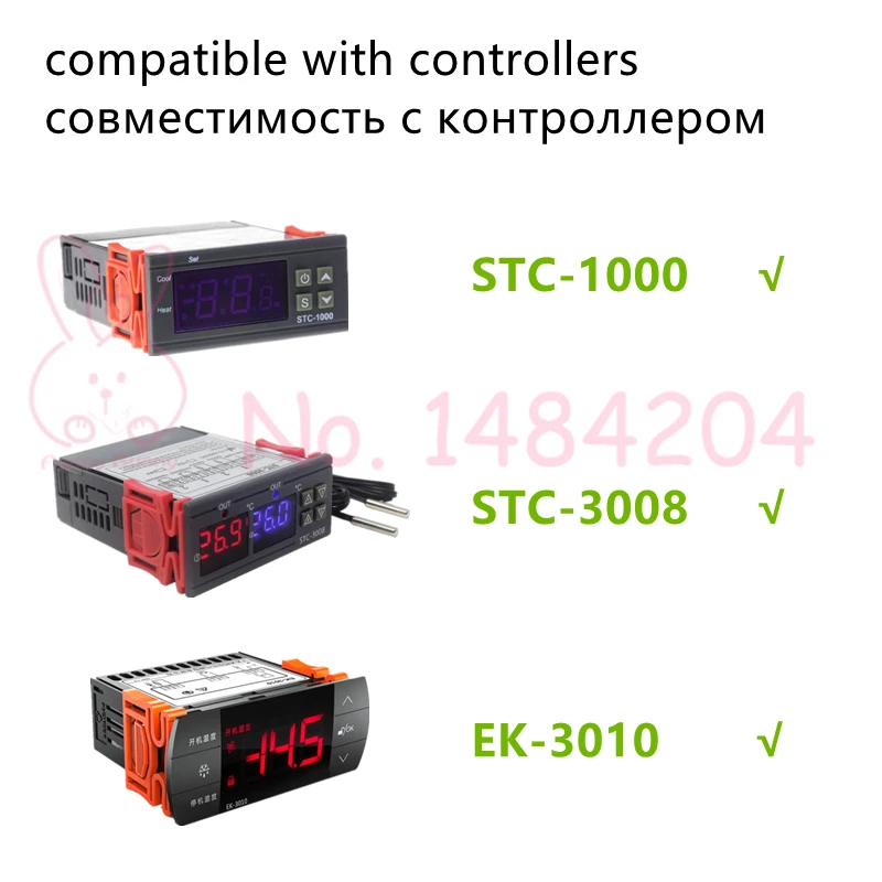 NTC 서미스터 온도 센서, STC-1000, SUS304 프로브, 6mm x 150mm 와이어, 500mm, 2m 0 200 °C 스레드, G1/4 인치 BSP, B3435, 10K