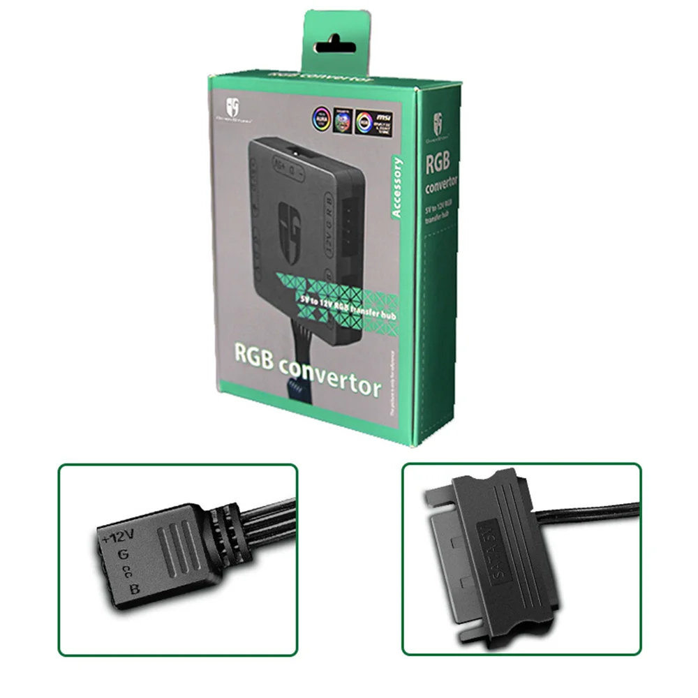 Deepcool-5V-ARGB-To-12V-RGB-Converter-AURA-SYNC-Lighting-Transfer-Hub ...