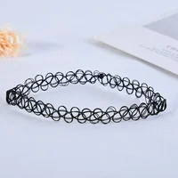 12 pièces coloré cou tatouage tour de cou élastique femmes collier Punk tatouage tour de cou extensible collier bijoux filles Sautoirs colliers 6