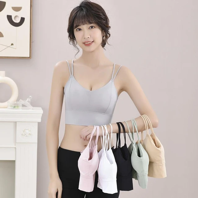 Summer Women Tank Seamless Camisole Solid Color Crop Top Wireless