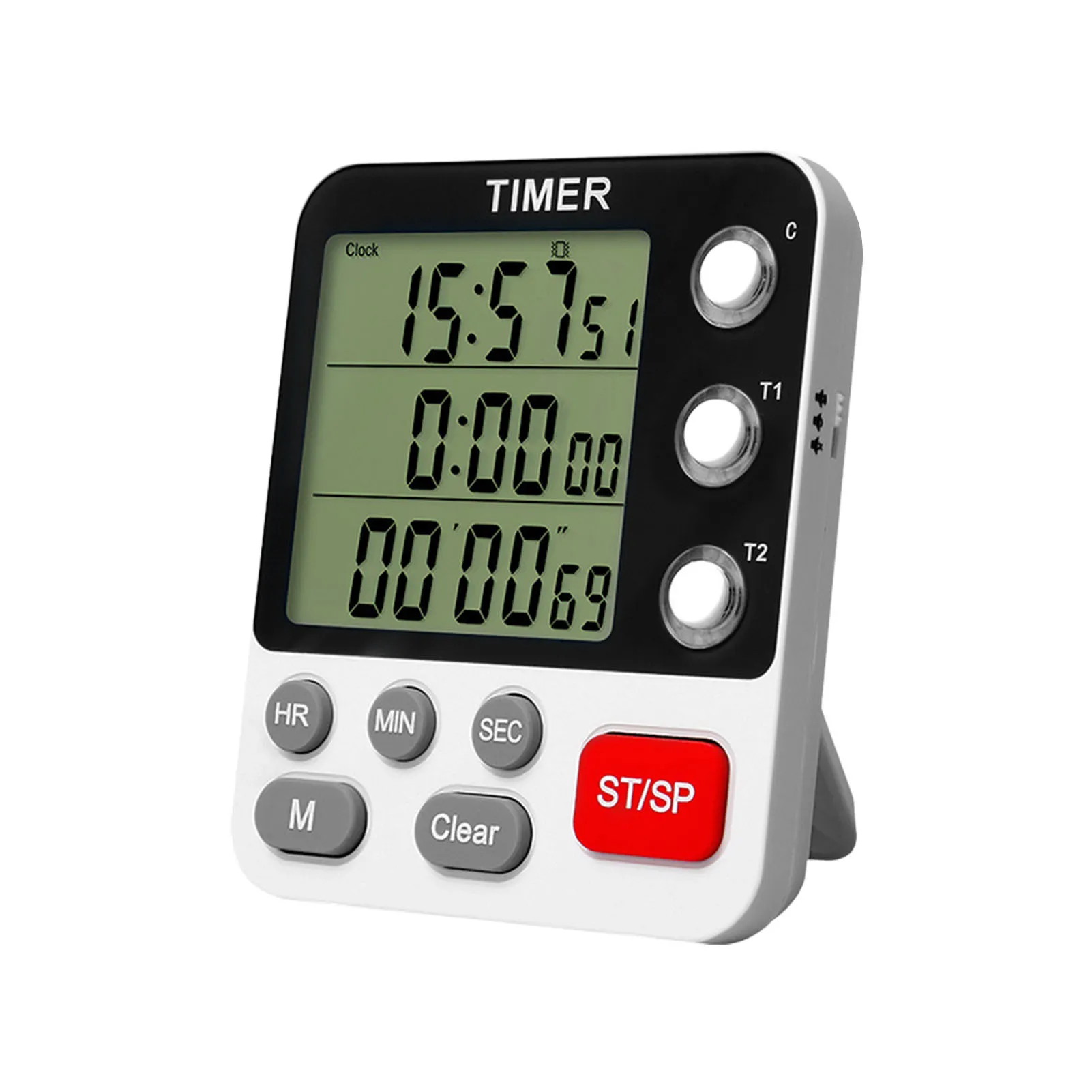 Digital Dual Kitchen Timer 3 Channels Count UP/Down Cooking Stopwatch Large Display Adjustable Volume Retailsale |