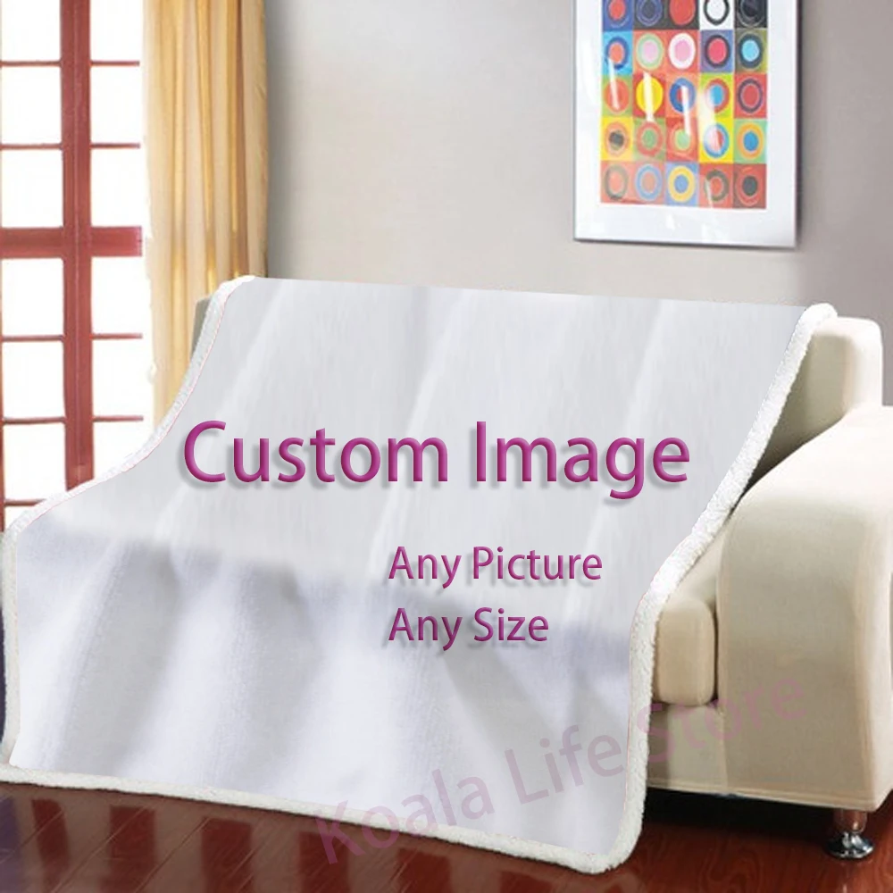 

Custom Personality Throw Blanket 3D Print Send Picture Sherpa Blanket For Kids Adults For Bedroom Bedspread For Bed Decoration