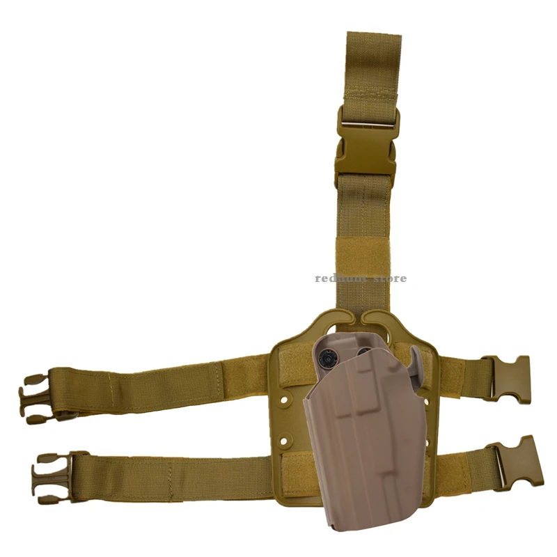 Linkes Drop-Leg-Holster für die Jagd, taktische Oberschenkel-Pistolentasche für Rechtshänder, Handfeuerwaffentasche für G17, 18C, 20, 21, 22, 37 – Detail 10