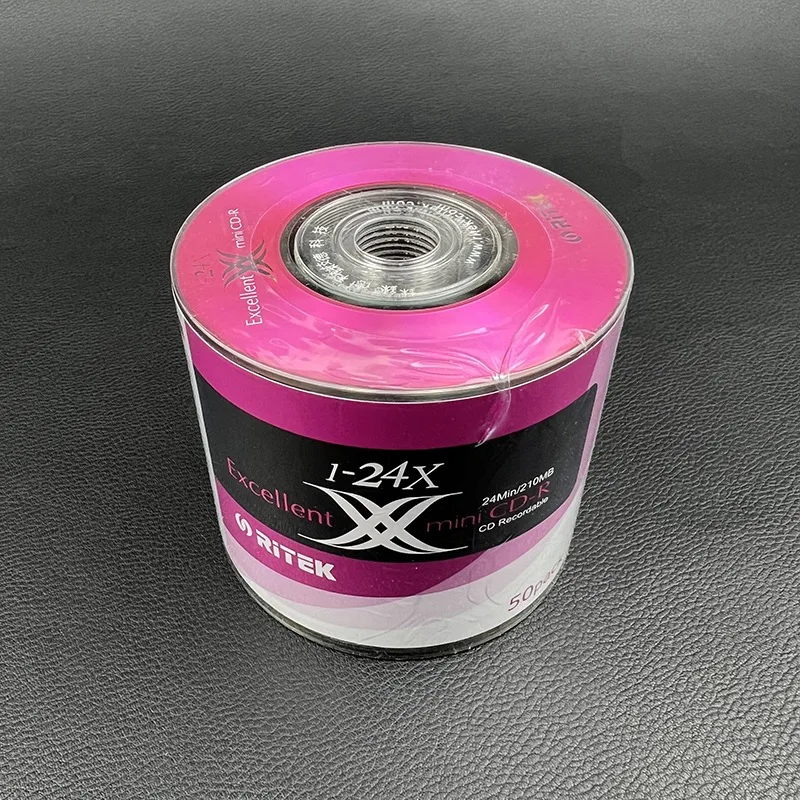 Wholesale 50 Discs 210MB 8cm 24x Grade A Mini Blank Pink Printed Recordable CDR Disc
