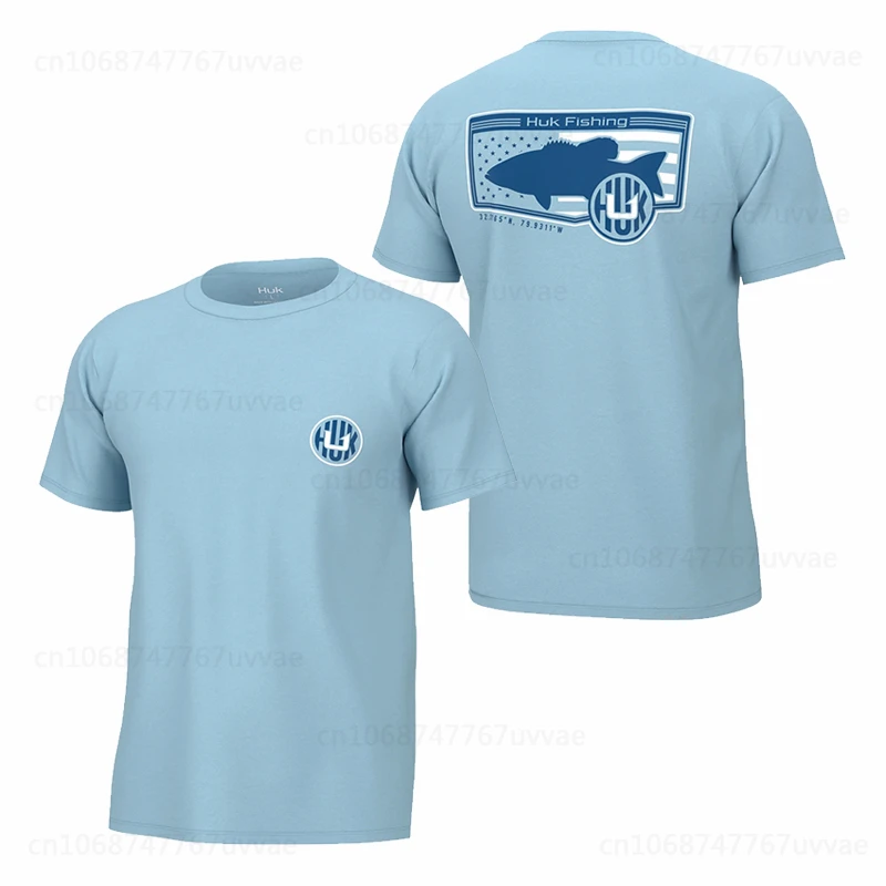 

HUK Performance Fishing T Shirts Men Summer Short Sleeve Fishing Wear Outdoor Sun Protection Fishing Tops Angling Clothing