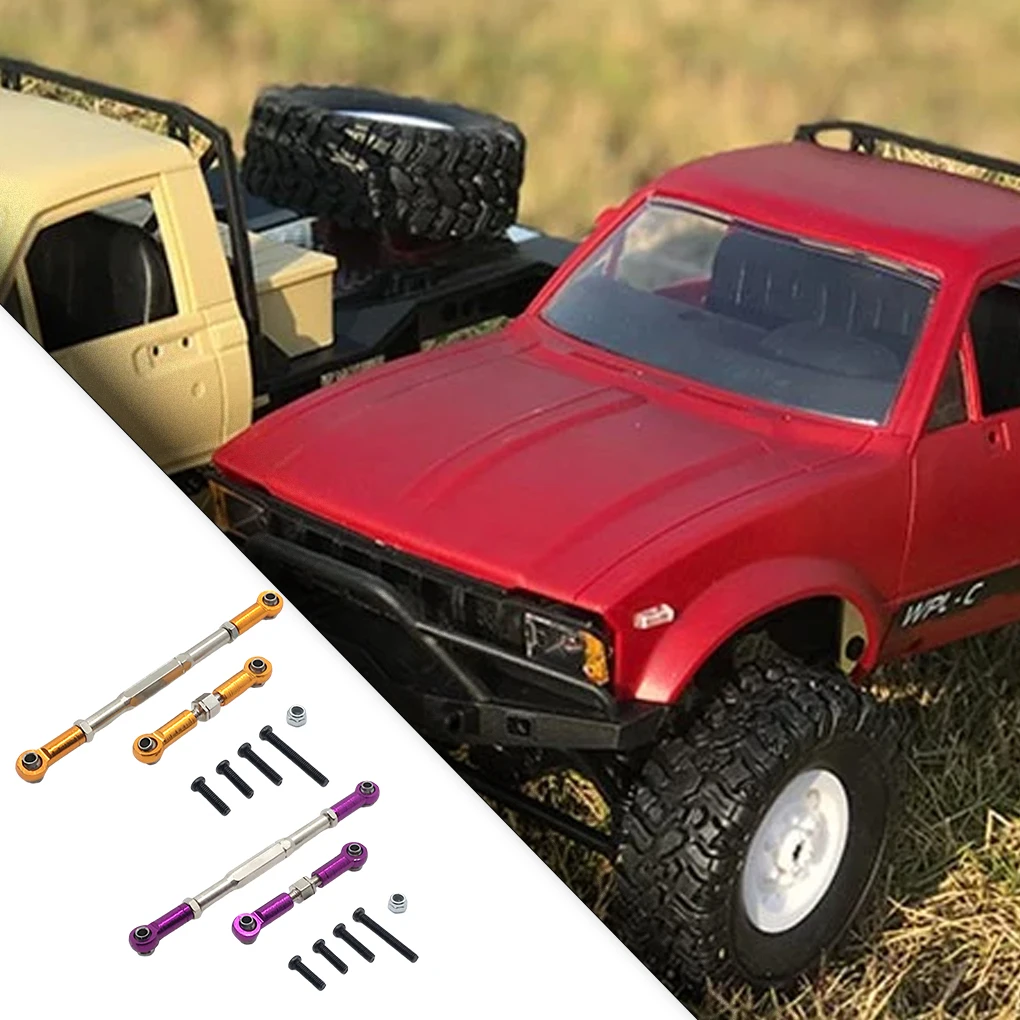 

Aluminum Alloy Steering Link Rod For WPL 1 16 C14 B1 B14 B16 B24 B26 C14 C24 Q61 Q60 Truck Crawler black