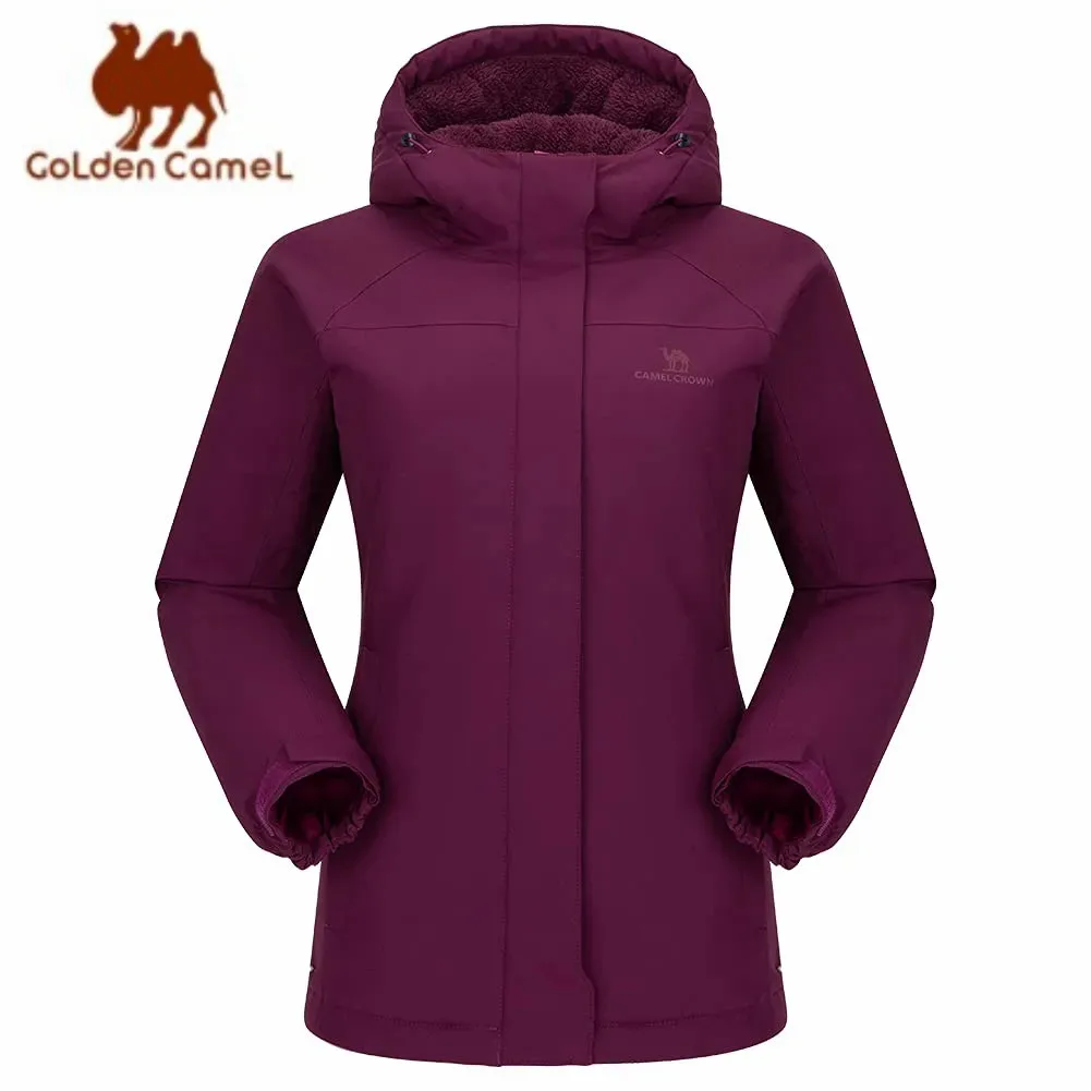 

GOLDEN CAMEL Women's Waterproof Ski Jackets Winter Coat Windbreakers Fleece Inner Snow Hiking Jacket for Women Clothes Outdoor