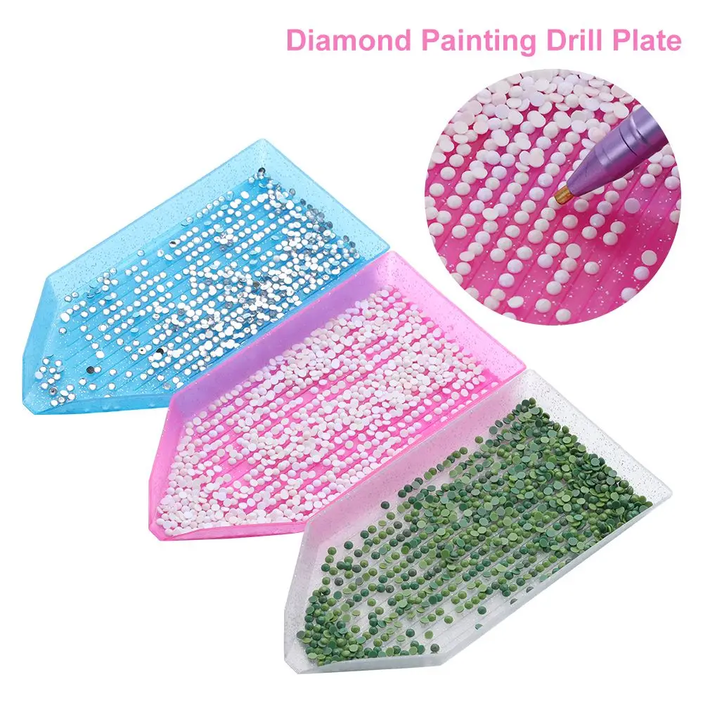 

Large Capacity Diamond Painting Tray Plastic Drill Storage Plate Cross Stitch Embroidery Accessories Nail Art Beading Plates