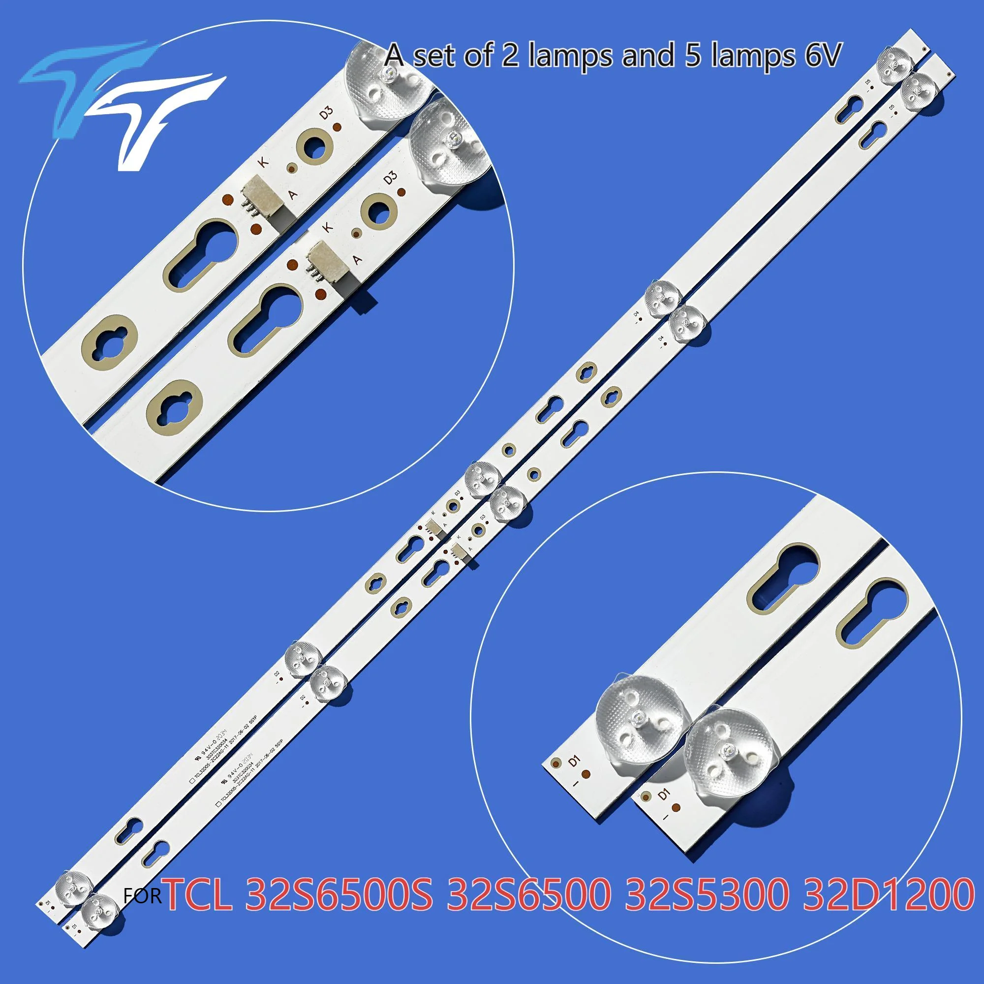 6V LED TV Backlight Bar for TCL 32S6500S 32S6500 32S5300 32D1200 Philco PTV32D12D PTV32D12 4C-LB320T-DSA DSR 32HR332M05A7 V2 led strip