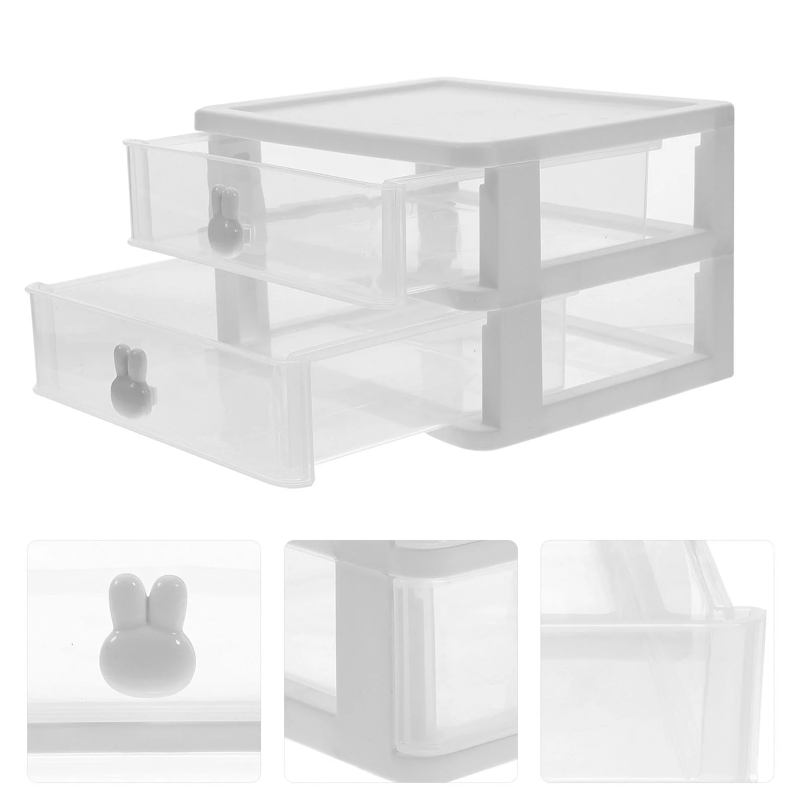 Desktop Storage Box Drawer Type Case Boxes Drawers Plastic Organizer Style Makeup with Tabletop Decorative