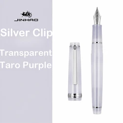Elegant Silver Clip Luxury Fountain Pen with Extra Fine Nib - Premium Writing Instrument for Office & School Supplies (S - Taro Purple)