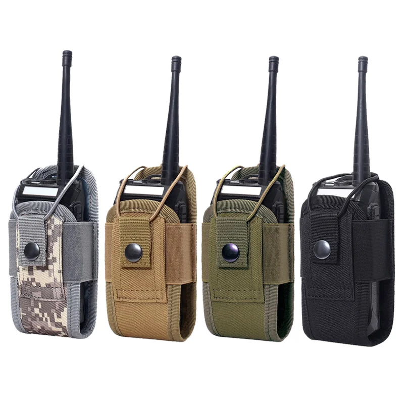 Radio Pouch Molle Pouch 1000D Tactical Molle Radio Walkie Talkie Pouch Waist Bag Holder Pocket Portable Interphone Holster Carry Bag Hunting Camping