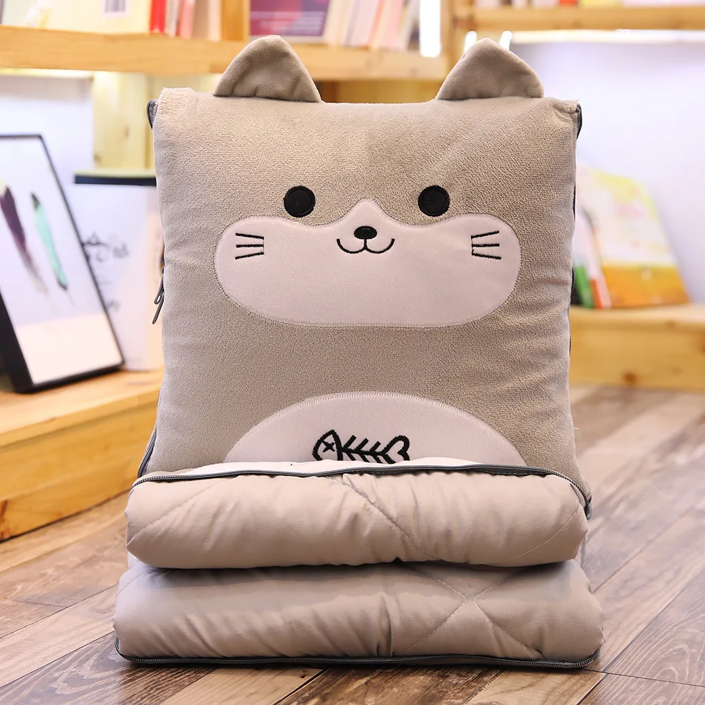 

Baby 2 In 1 Pillow Travel Blanket Folding Air Conditioning Blanket Car Interior Cushion Pillow Office Nap Quilt Home Sofa Decor