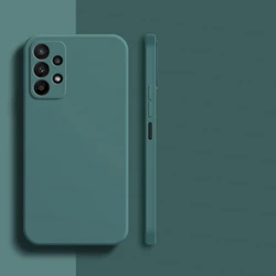 Liquid Silicone Protective Phone Case, Slim & Durable Cover for Samsung A53 5G (Black Green)