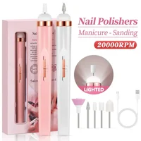 5 in 1 Electric Nail Polish Drill Machine With Light Portable Mini Electric Manicure Art Pen Tools For Gel Remover 2