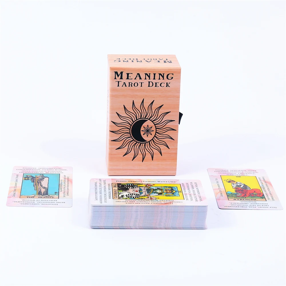 12*7cm Meaning Tarot Deck In Sliding Rigid Gift Box 78 Pcs Tarot Cards with Keywords on Them, Guidebook and Drawstring Pouch 4