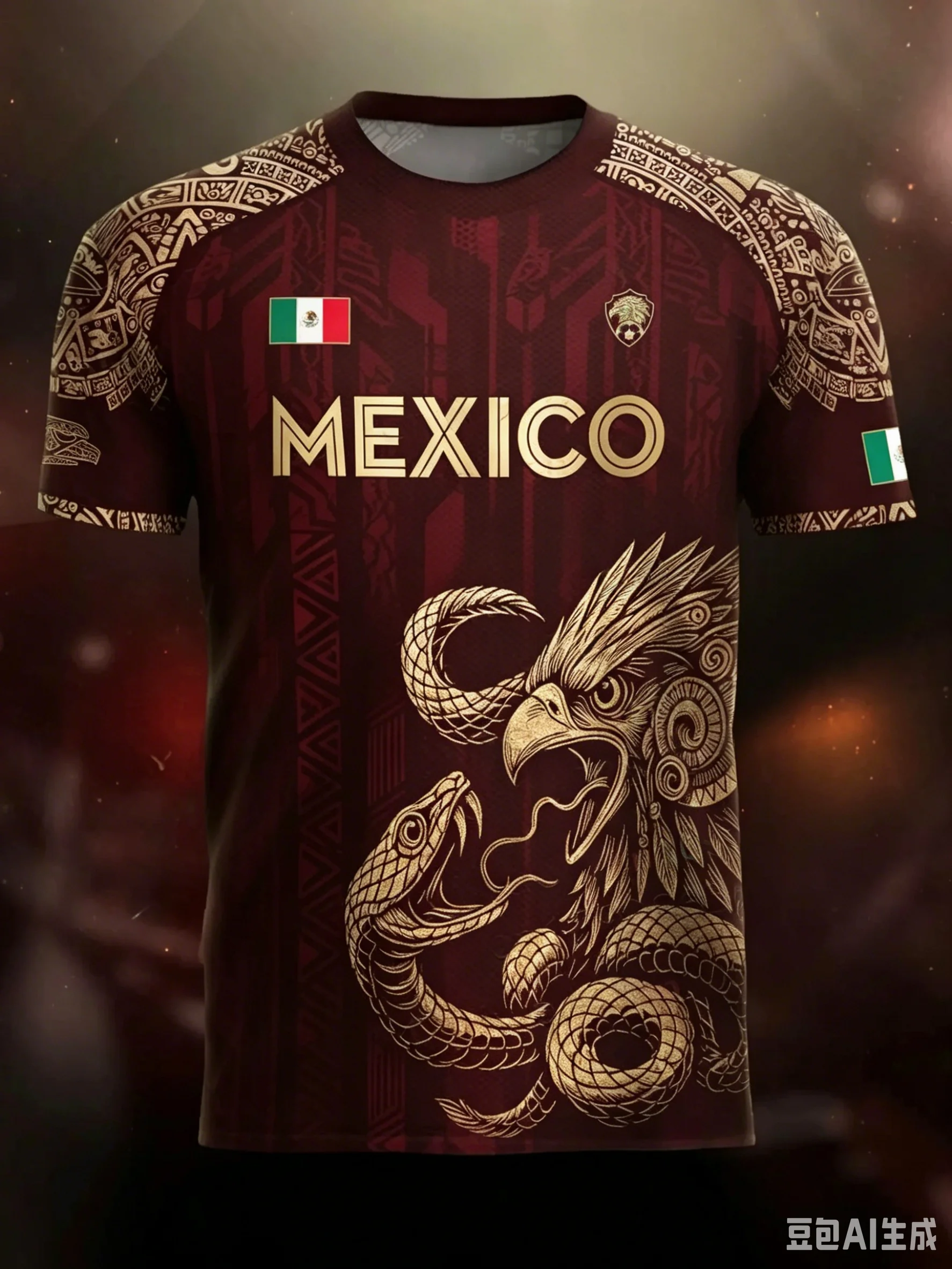 2026 Neues Mexikanisches Fußballtrikot, Mexiko Azteken-Kalender-Stil Trikots, Fußball-Fan-Geschenk, 2026 O-Ausschnitt Fußballtrikot für Fans