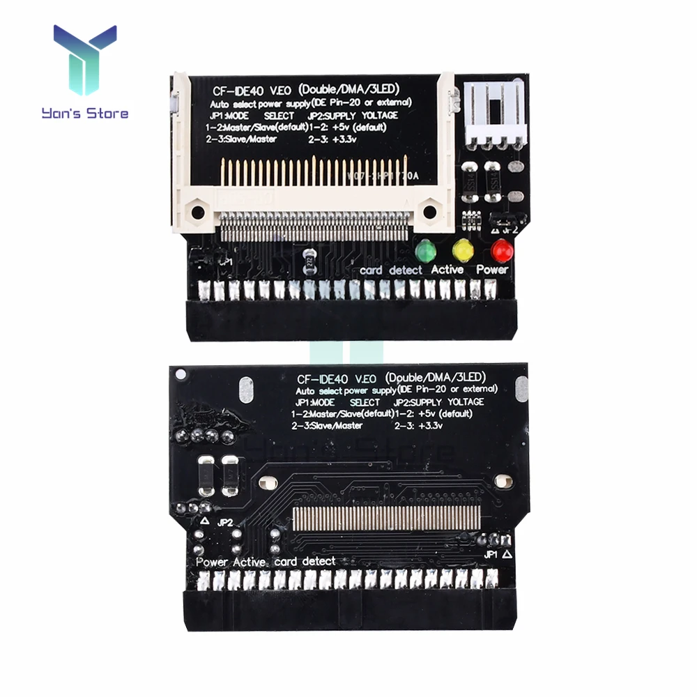 Double Side CF to 40Pin IDE Adapter 5V Power Adapter Converter Compact Flash CF to 3.5 Female 40 Pin IDE Bootable Card