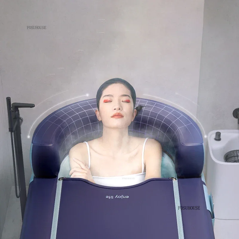 Sweat Steaming Medicinal Bath Bathtub Bathroom Supplies Thickened Foldable Portable Bathtubs Simple Inflatable Bathtub for Adult