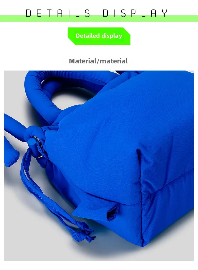 Personalisierte modische Umhängetasche, Nischendesign, neue, mit Baumwolle gefüllte Nylon-Umhängetasche für Damen, weiche und leichte, plissierte Seil-Kleinhandtasche_voghion.com